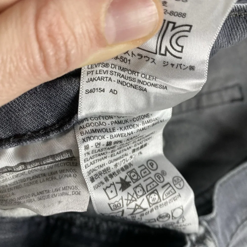 Levis 511 Slim Straight Jeans Mens 34x27‎ Gray Mid Rise